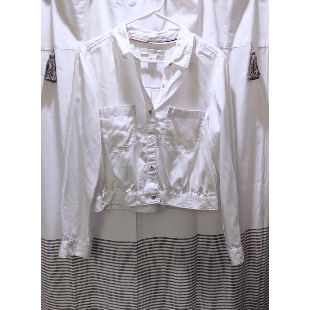Anthropologie Pilcro Cropped White Jacket M